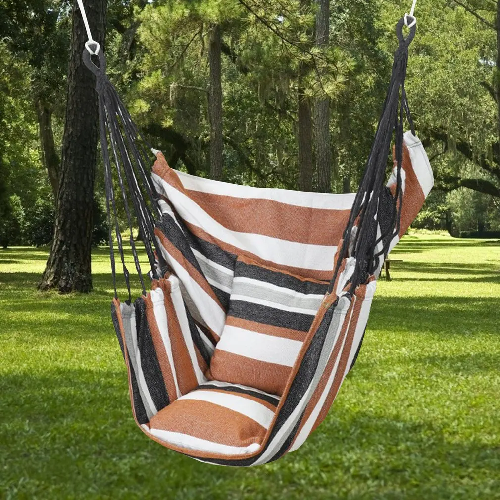 130*100cm Canvas Hanging Hammock Chair Hanging Rope Swing Bed 200kg