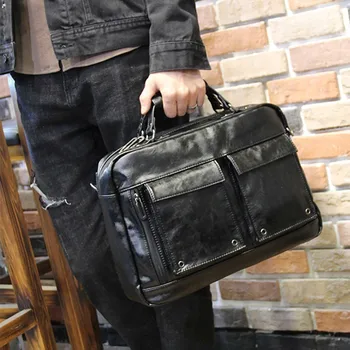 

New Leather Laptop Handbags Male Notebook Computer Handbags Shoulder Bag Men Leather Man Briefcase Bolsa Masculina Bolso Hombre