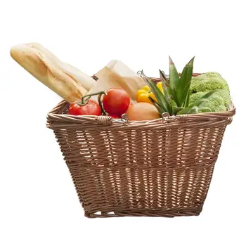 

Bike Basket Removable Bicycle Front Handlebar Wicker Hand-woven Storage Basket Shopping Cycling Picnic Food Basket