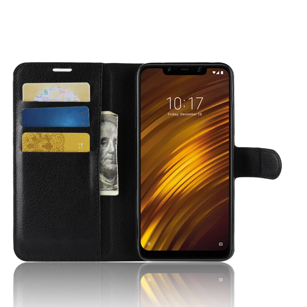 For Xiaomi Pocophone F1 Poco F1 Wallet Case Leather Flip Cover Luxury Xiomi Xiami Pocophone F1 TPU Shell Coque 6.18 Phone Case