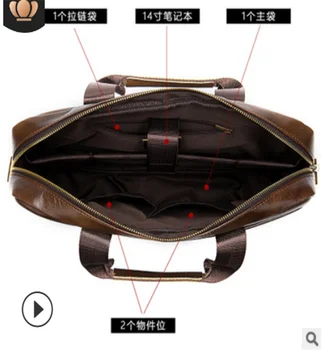 

Large capacity briefcase men's handbag horizontal shoulder messenger bag