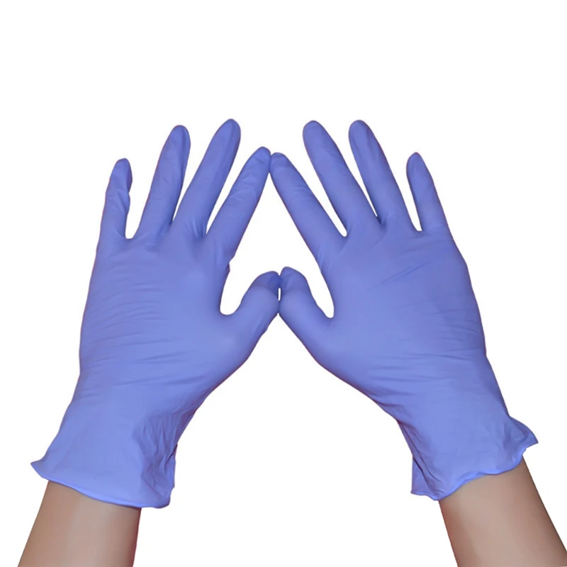 

100 Pcs Medical Purple Nitrile Disposable Gloves Strong Home Cleaning Disposable Food Gloves Cleaning Gloves