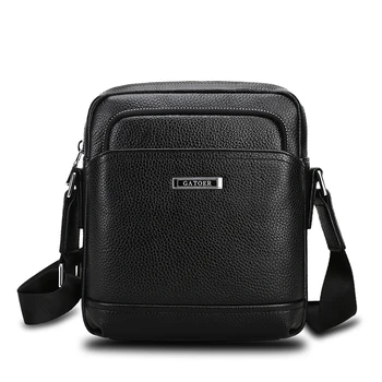 

Black Casual Crossbody Bags Outdoor Multifunctional Small Genuine Leather Bag Vintage Fashion Shoulder Bolso Hombre Bags AE50MB