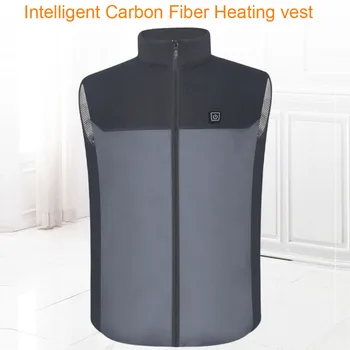 

Temperature Control USB Charging Carbon Fiber Adult Electric Heating Vest Smart Winter Infrared Hiking Washable Adjustable Warm