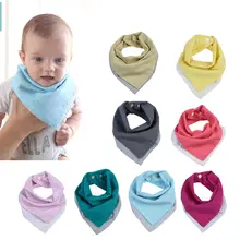 2 цвета двусторонний муслин и хлопок детские нагрудники Unsiex аксессуары для новорожденных бандана нагрудники мягкий шарф с треугольниками для малышей G99C