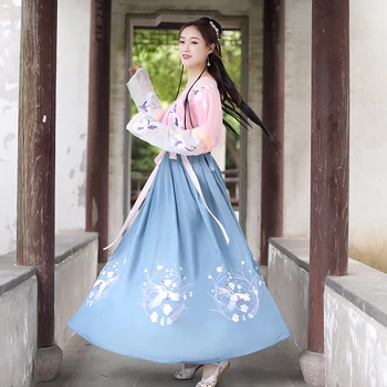 

Hanfu Women Costume Chinese Ancient Song Dynastic Clothing For Women Cosplay Fairy People Hanfu Show Costume Folk Dress BL2040