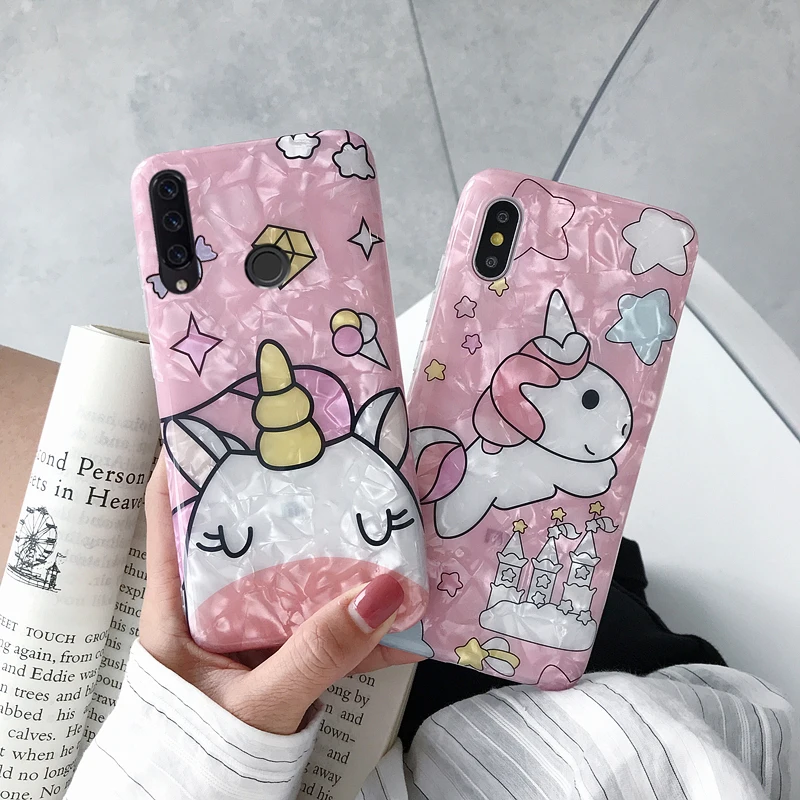 

Soft Silicone Cartoon Unicorn Case For Huawei Honor 10i 20i Case Pink Cute Phone Cover For honor 20 lite For enjoy 9s maimang 8