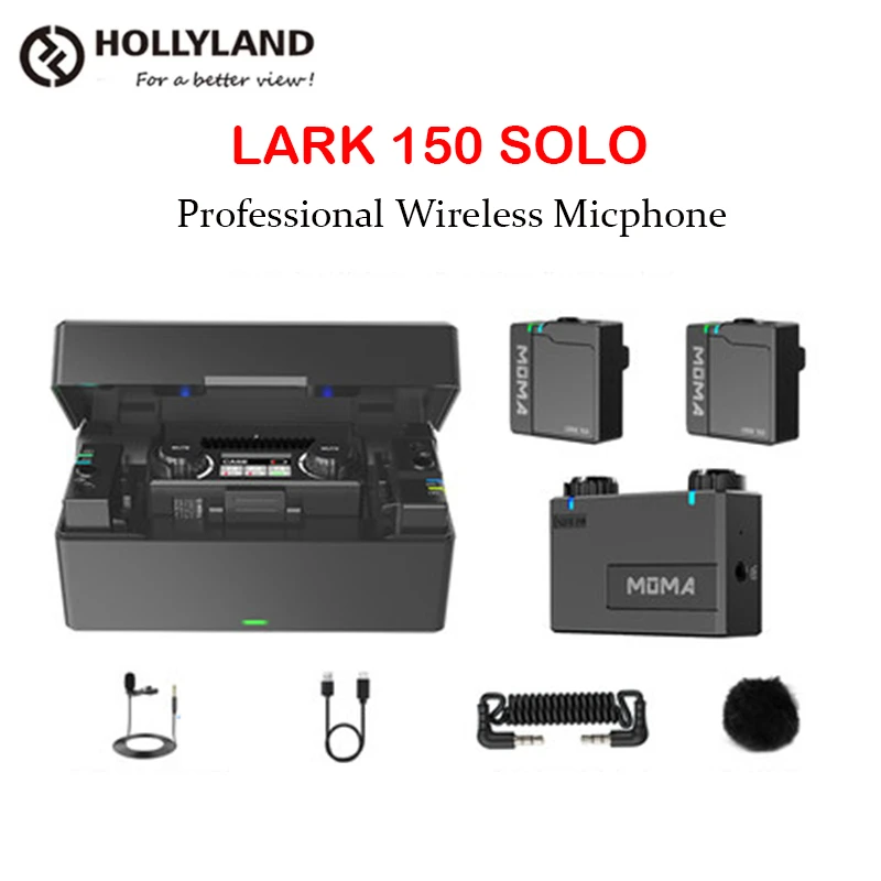 Hollyland Lark 150 Duo Solo 2.4ghz Microphone Wireless Rx Tx Kit Lavalier  Microfone Mic For Dslr Camera Iphone Android Phones - Microphones