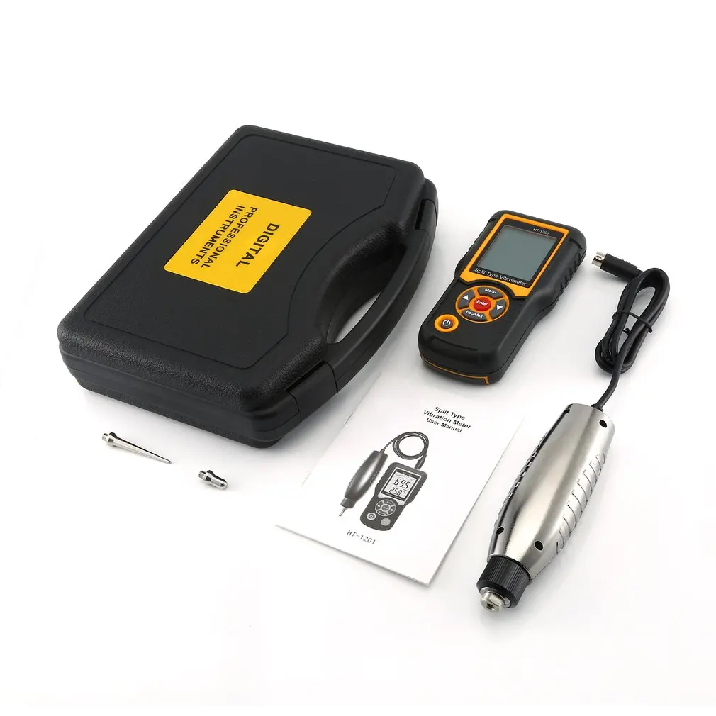 

Digital Precision Split Type Vibration Meter Tester Acceleration Sensor Gauge with LCD Backlight HT-1201 Velocity Measuring