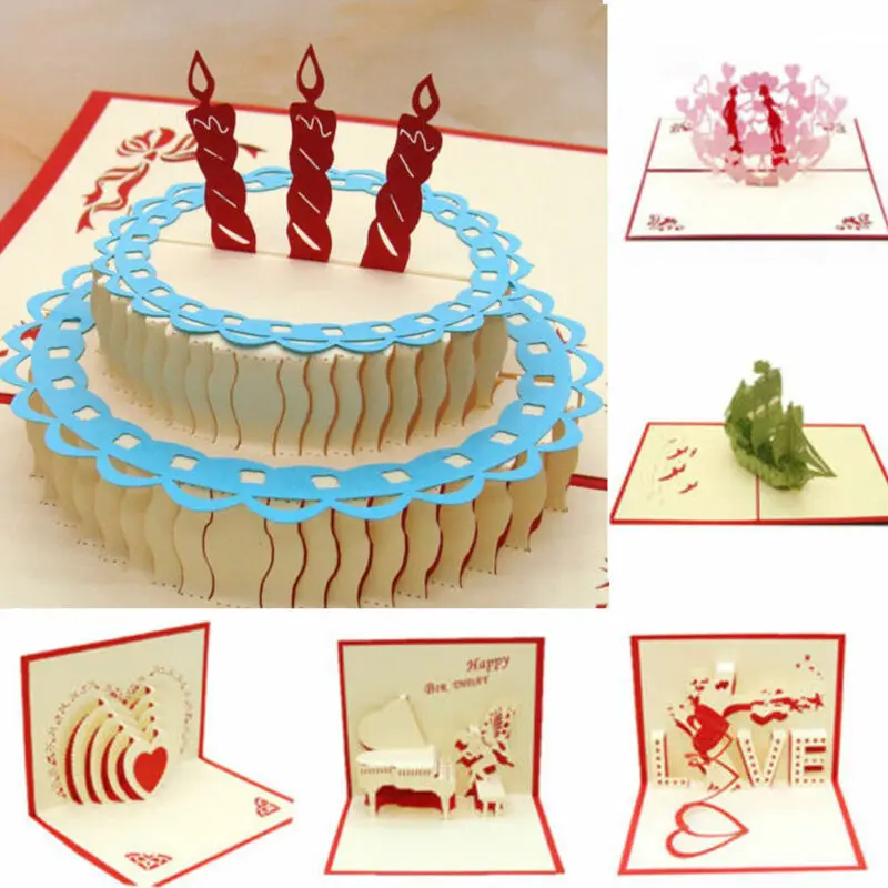  3D DIY Creative Wedding Invitation Cards 3D Pop Up Greeting Card Handmade Engagement Valentines Ann - 4.00017E+12