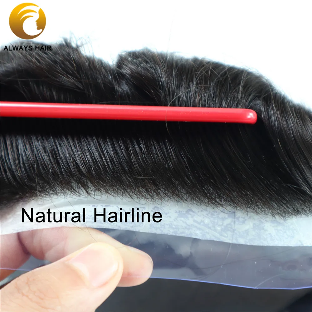 Удобный парик из индийских человеческих волос для мужчин, 6 дюймов, ультра тонкий парик из кожи для мужчин, свободный стиль, 100 плотность волос