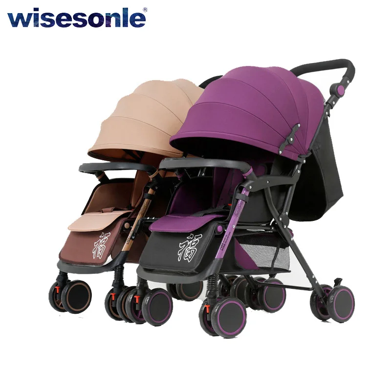 Najtaniej Wózek dziecięcy Wisesonle Twin można podzielić, usiąść, położyć, lekki, dwumiejscowy, podwójny rozmiar, czterokołowy wózek