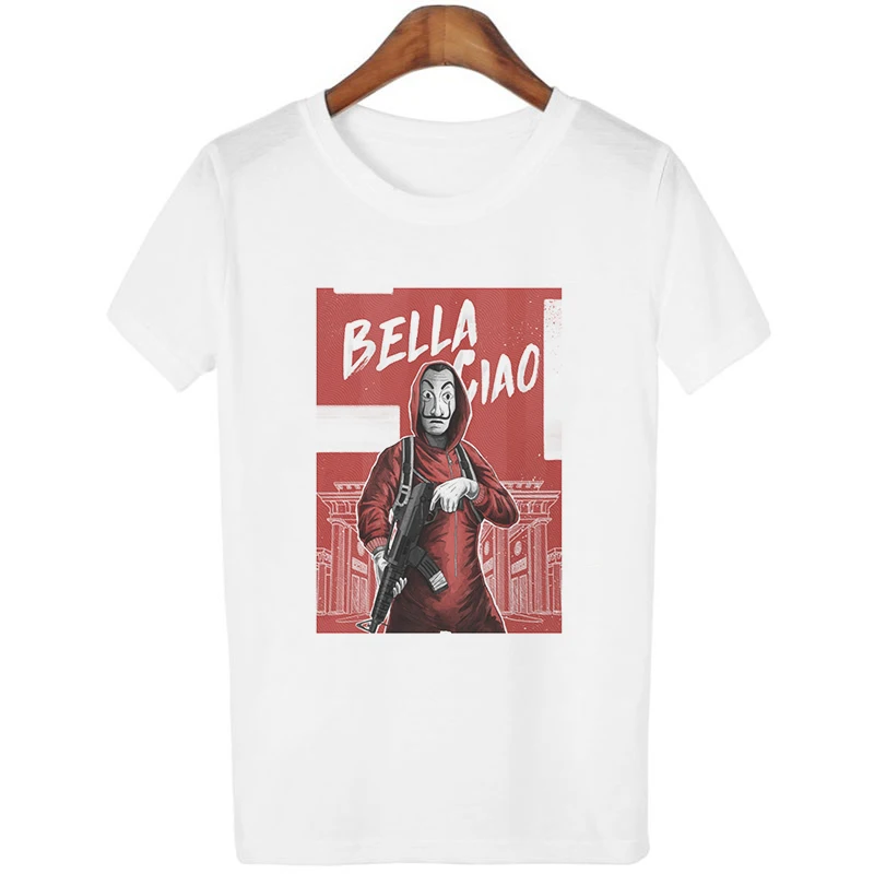 Западная мода; Новинка; Bella Ciao деньги Heist дом Бумага футболки La Casa De Papel футболка Для женщин Повседневная футболка женская футболка весенний Топ