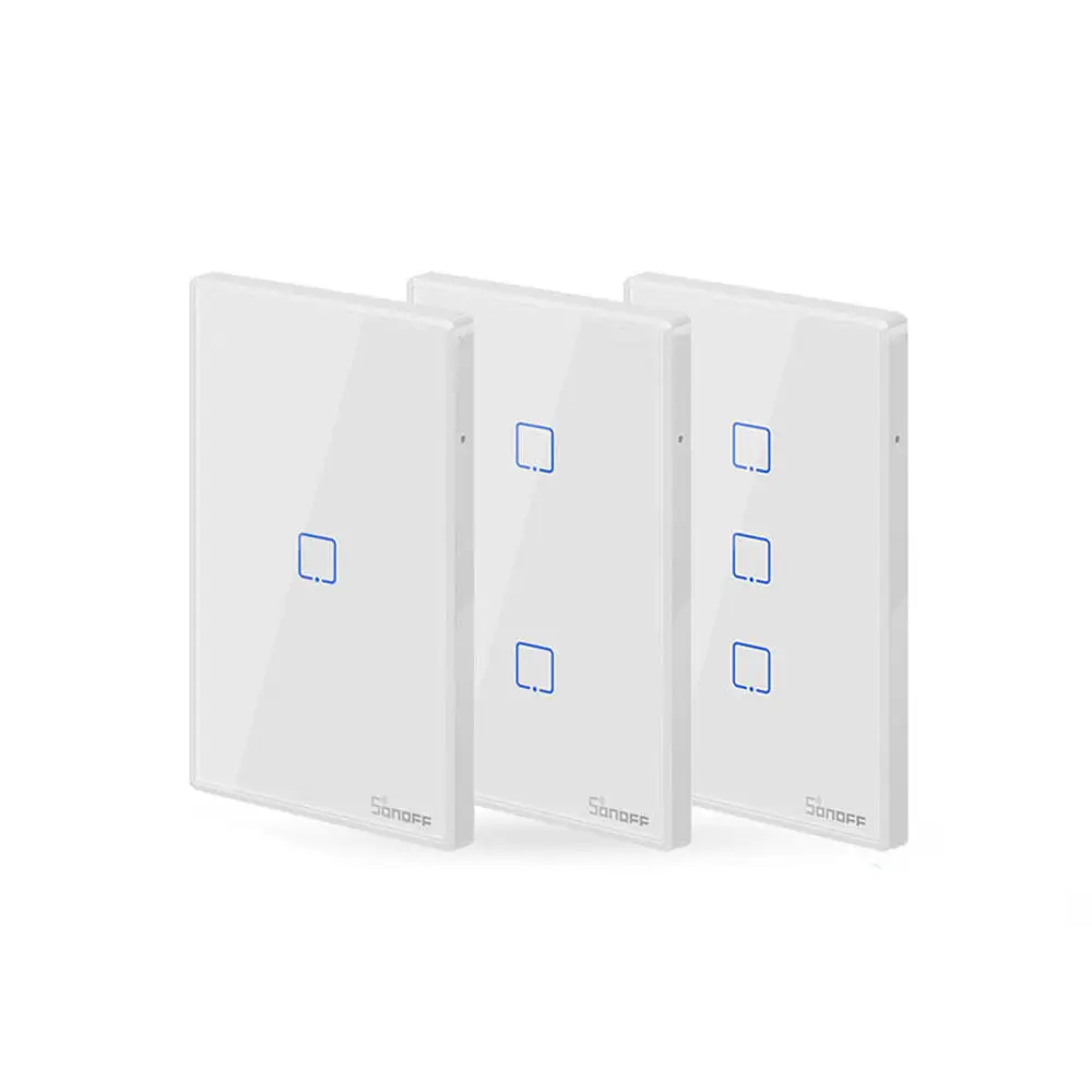 SONOFF WI-FI настенный выключатель 1/2/3 интеллигентая(ый) переключатель TX серия РЧ пульт дистанционного управления, настольная лампа, светодиодная лампа светильник переключатель умный дом Настенные переключатели