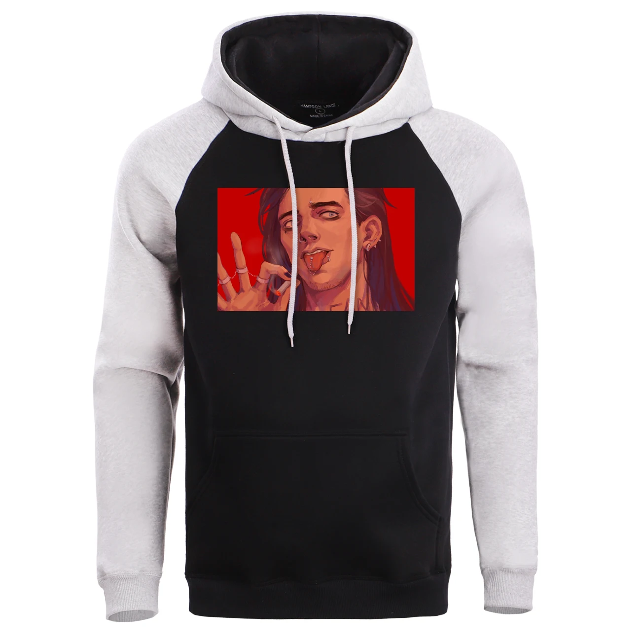 

2019 Autumn Winter Sally Face 2 Hoodies Men Long Sleeve Loose Fit Vintage Print Sweatshirt Raglan Sleeve Hiphop Streetwear Hoody