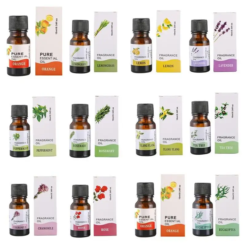 

10ml 100% Pure Natural Essential Oils Carrier Oil Aromatherapy Grade Healthy Rosemary Eucalyptus Relax Fragrance Oil Diffuser
