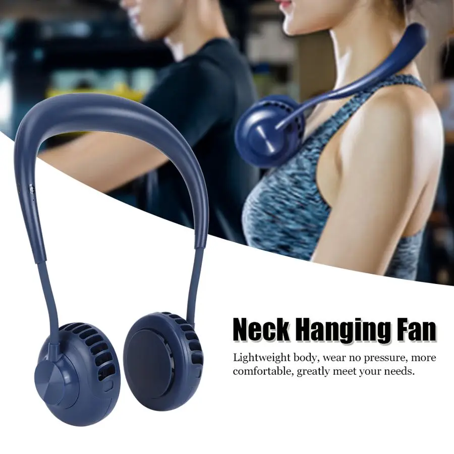 

Mini USB Neck Band Fan 3 Speed Bladeless Neckband Cooling Fan Portable Sports Travel Home Air Cooler Conditioner Fan 1800mAh