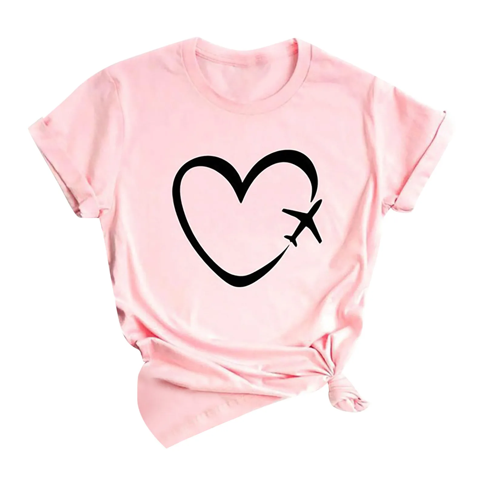 Valentine's Day Lovers Men's and women's creative space heart print O-neck short sleeve T-shirt Harajuku Casual Tee Camisetas 2