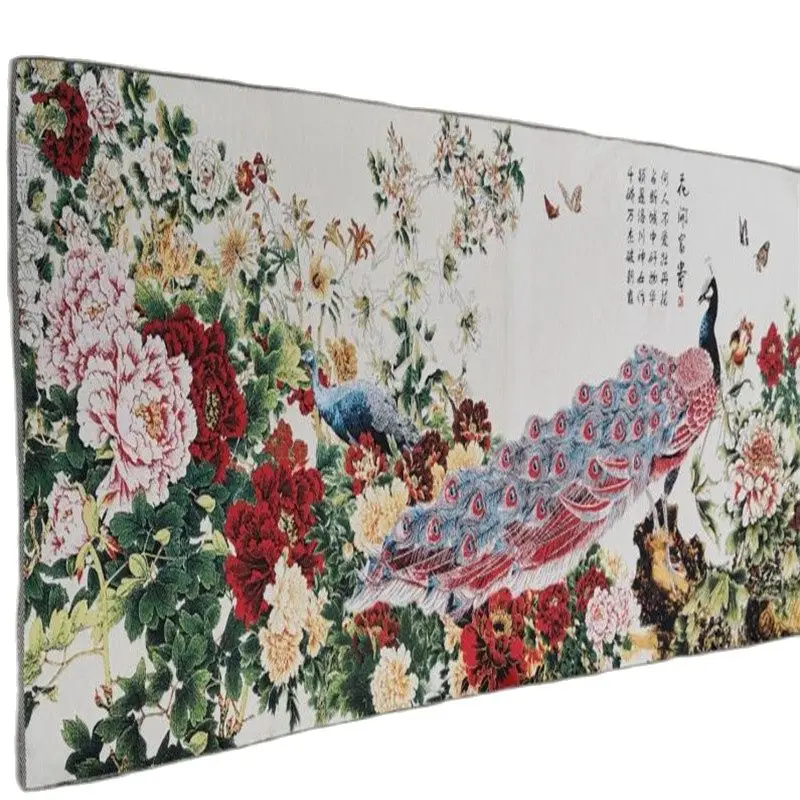 

Chinese silk Tangka embroidery hangings. [Peacock chart]
