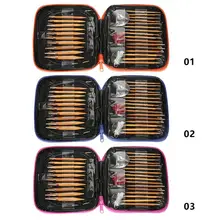 13 размеров бамбуковые иглы Сменные алюминиевые круглые спицы Набор колец для вязания крючком Пряжа свитер инструменты для плетения