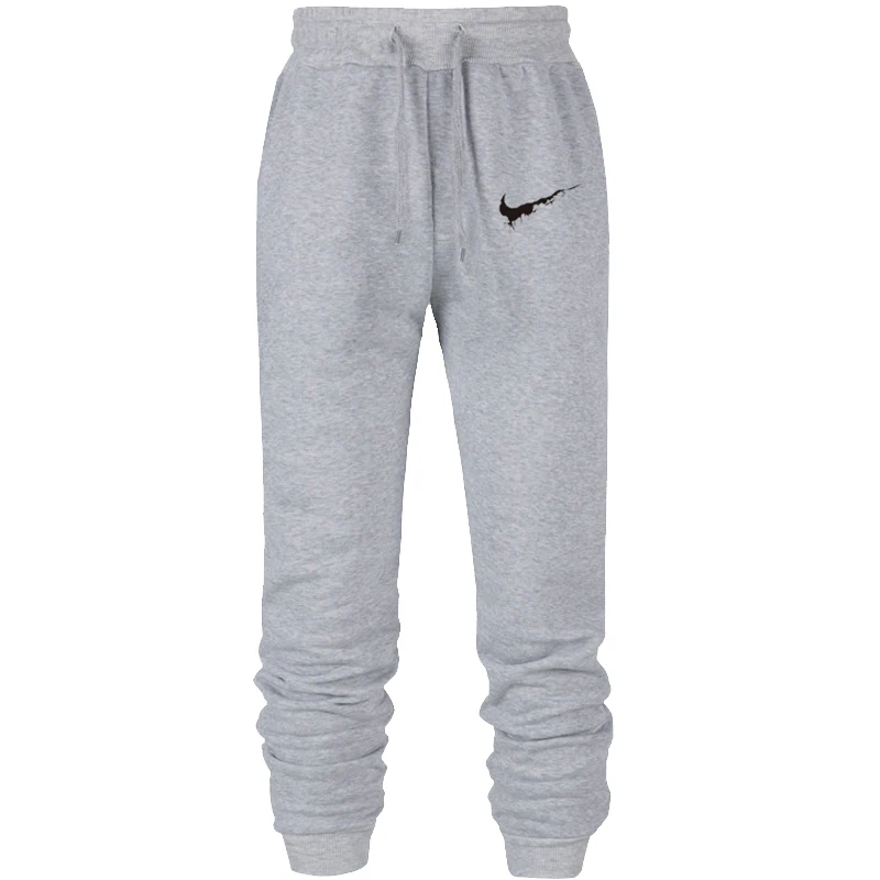 

Men Joggers Brand Male Trousers Casual Pants Sweatpants Jogger Grey Casual Elastic Cotton Gyms Fitness 2019 New Workout Pan