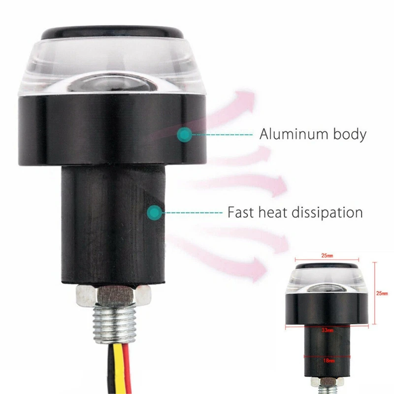 2X мотоцикла указатель поворота светильник цвет: желтый, белый Moto фонарь с ручкой Ручка Бар Конец индикатор