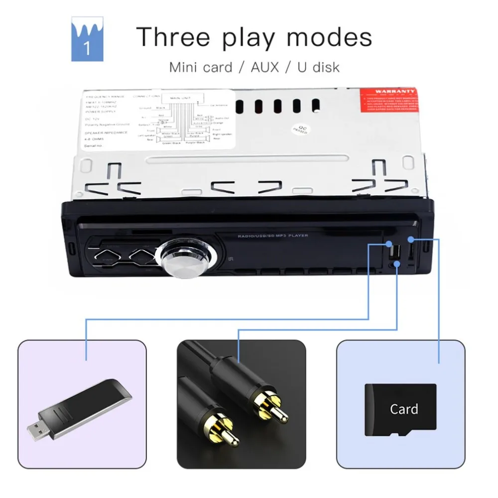 Автомагнитола Handsfree lcd сабвуфер 1 din автомобильный аудио USB/SD/AUX/мини карта четыре канала пульт дистанционного управления Автомагнитола