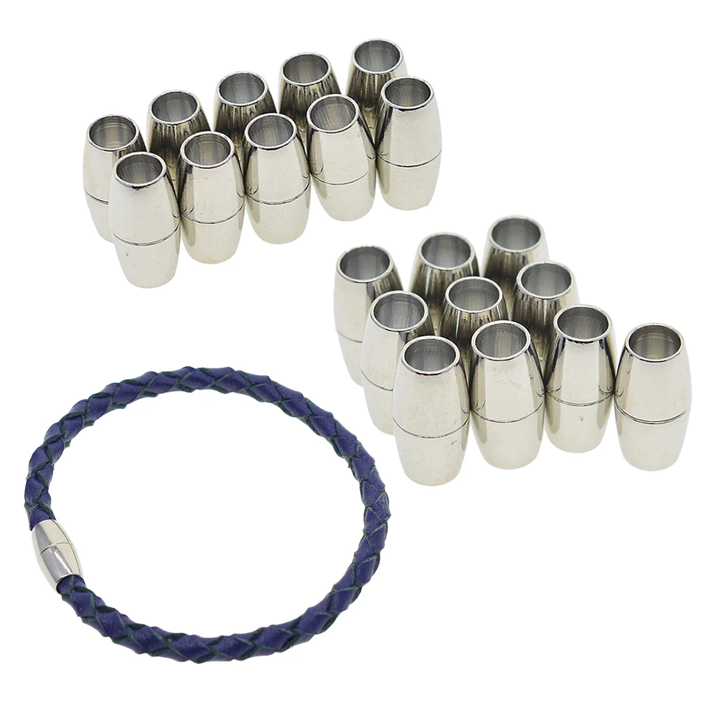 20 Set Barrel Magnetic Clasp for Leather Bracelet Kumihimo Findings 4mm 5mm | Украшения и аксессуары