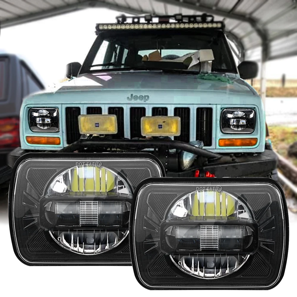 5X7 7X6 Set Di Lampadine Per Fari A Led Fascio Sigillato Lampada Per Fari Fuoristrada Per Jeep Yj Wrangler Xj Chevrolet K5 K10 K20 K30 Blazer S10