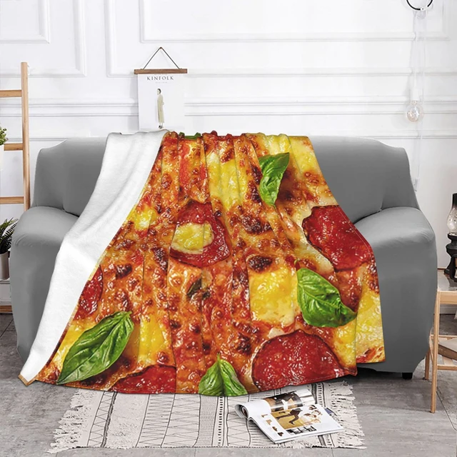 Pizza Pattern Blankets Coral Fleece Plush Spring/Autumn Tortilla