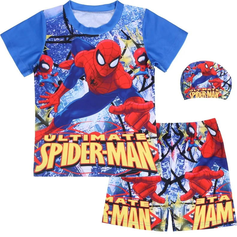 Лидер продаж, плавки с капюшоном для маленьких мальчиков, купальный костюм с рисунком Человека-паука детские шорты для плавания детские пляжные штаны для малышей одежда для плавания - Цвет: 2341