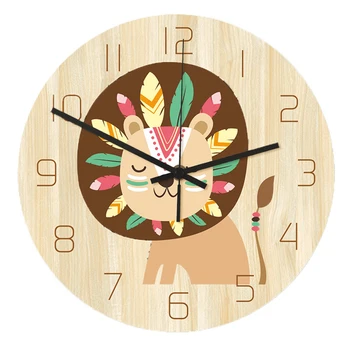 

Wooden Appearance Cartoon Wall Clock Creative Acrylic Material Clock Simple Modern Sweep Silent Home Decor Clock