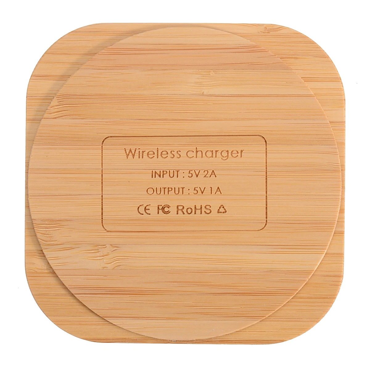 Portable Square Wood Bamboo Qi Wireless Charger Charging Pad Mat For iPhone 8 Plus X Samsung Galaxy S6/S6 Edge For Nexus 4 5 6