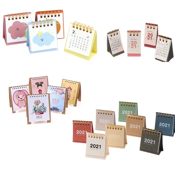 

2020 2021 Creative Desktop Ornaments Portable Work Note Calendar New Year Plan Schedule Back To School Mini Desk Calendar