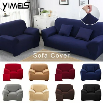 

Solid Non-Slip Sofa Slipcover 1 2 3 Seater Stretch Chair Sofa Cover Protector Couch Sofa Chair Elastic Stretch Covers 18 Color