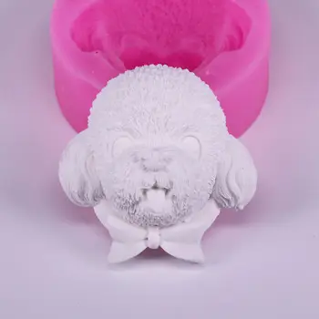 

Bk1109 lovely bow knot dog plaster decoration mold fragrant silica gel