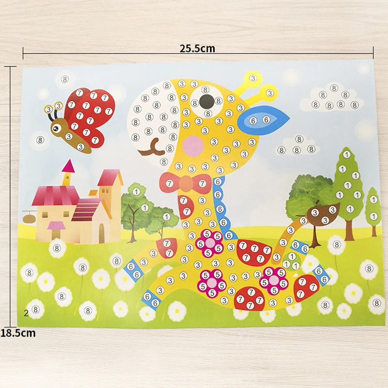 3 шт. Детские DIY наклейки для кнопок помпон стикер Алмазная мозаика игрушки картина ручной работы ремесло набор детские развивающие игрушки ZXH