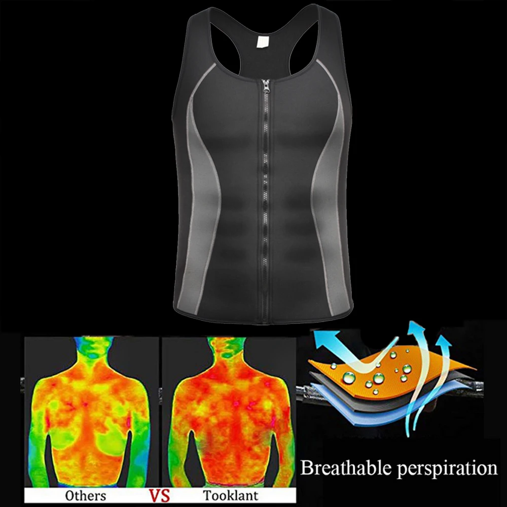 Мужской неопреновый поясной тренировочный жилет потогонный костюм для ...