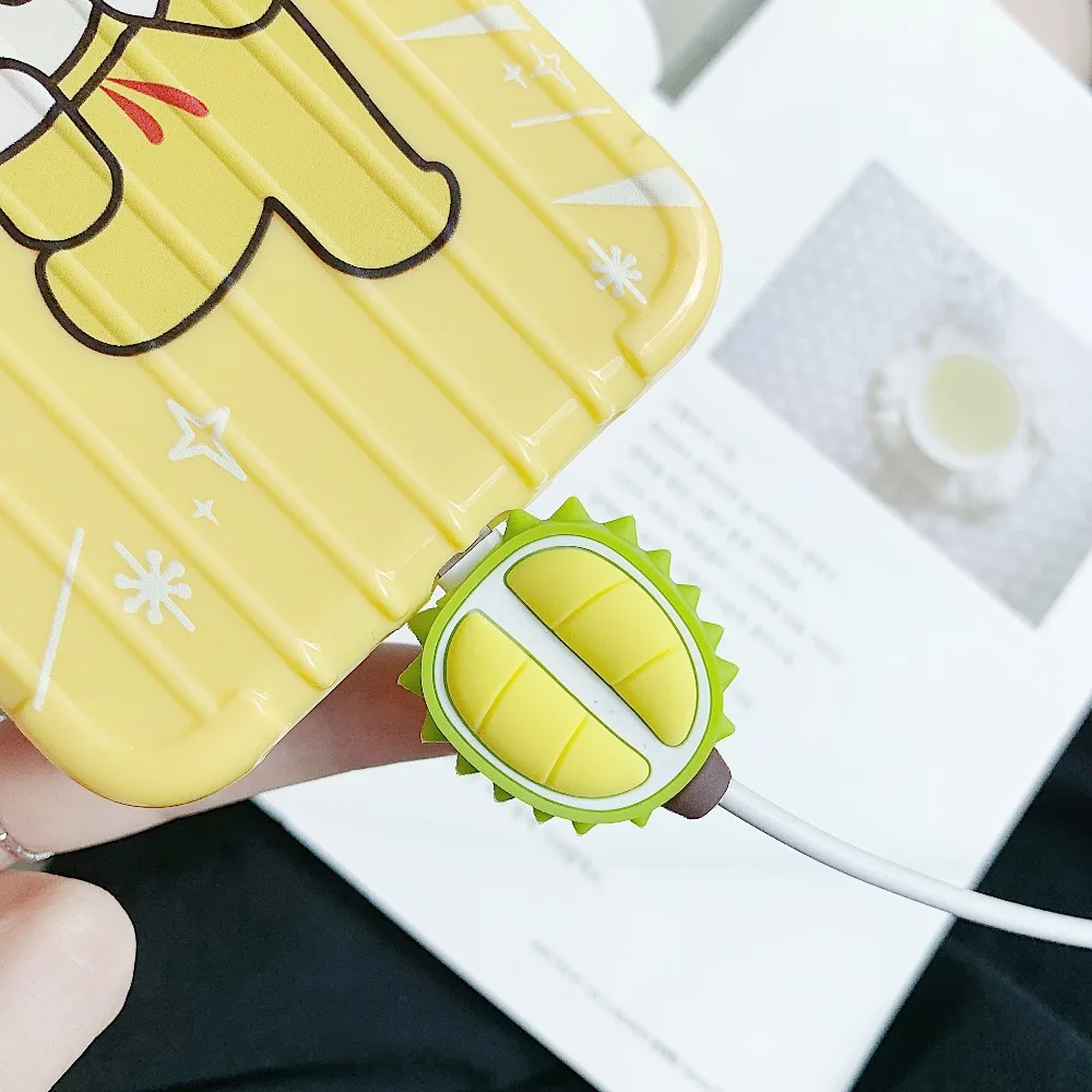 LinXiang зарядное устройство держатель проводов Органайзер защита мультфильм авокадо дуриан молоко чай Универсальный USB телефон протектор для кабеля передачи данных