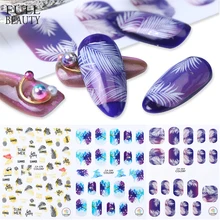 1 шт., наклейки в виде цветов листьев на ногти, 3D клейкие наклейки, кактус, гирлянда, печать, зимний слайдер, декоративные обертывания для дизайна ногтей, CHCA570-580