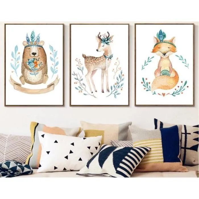 

Triple MORI Series Bear Deer Computer Airbrush Painting AliExpress Amazon Wish Painting Core Decorative Painting Manufacturers