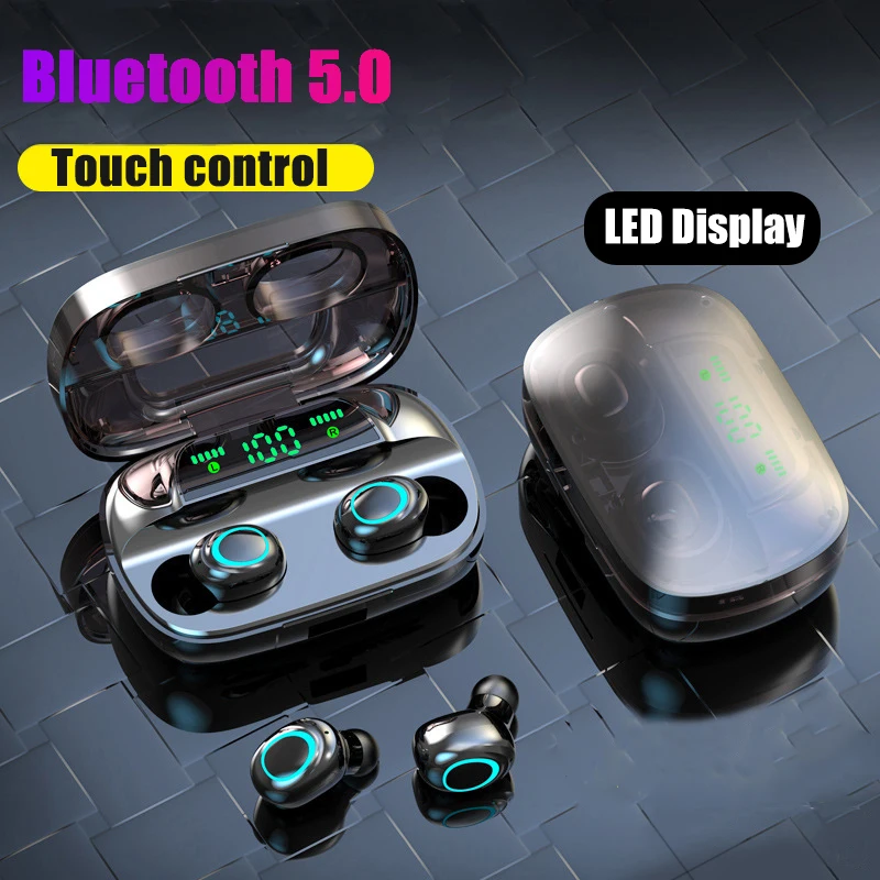 

Tws earphones wireless bluetooth 5.0 LED Display handsfree gaming headset true wireless earbuds in ear headphones for cell phone