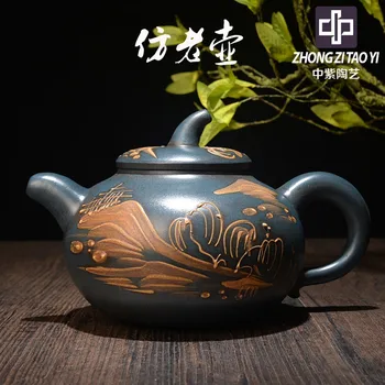 

In Purple Yixing The Qing Dynasty Old Dark-red Enameled Pottery Teapot Taiwan Backflow Imitate Old Kettle One Factory The