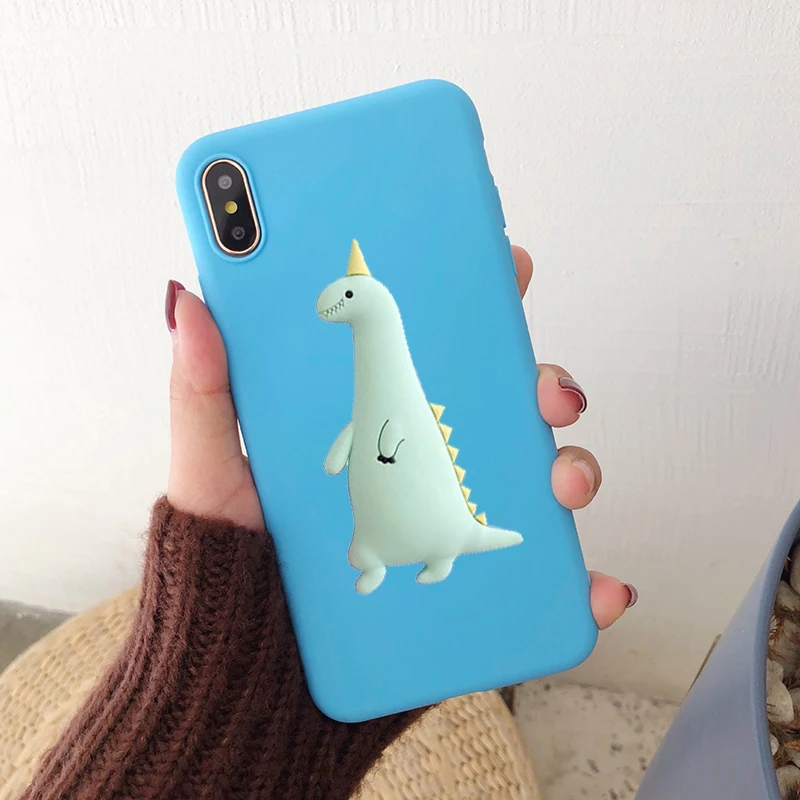 Чехол с 3D рисунком динозавра цыпленка конфет для Xiao mi A1 A2 Lite A3 mi 5X6X8 Lite 9 SE 9T Pro Coque Chicken Funda мягкий чехол из ТПУ - Цвет: Dinosaur SKY Blue