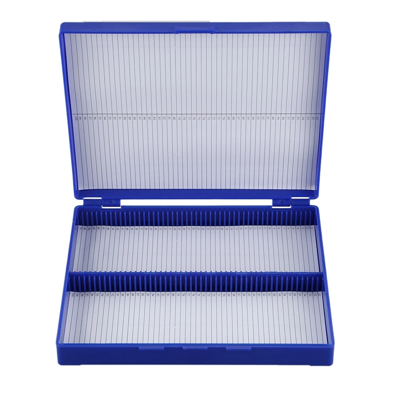 Топ-Королевский синий пластик прямоугольник держать 100 микрослайд слайд коробка