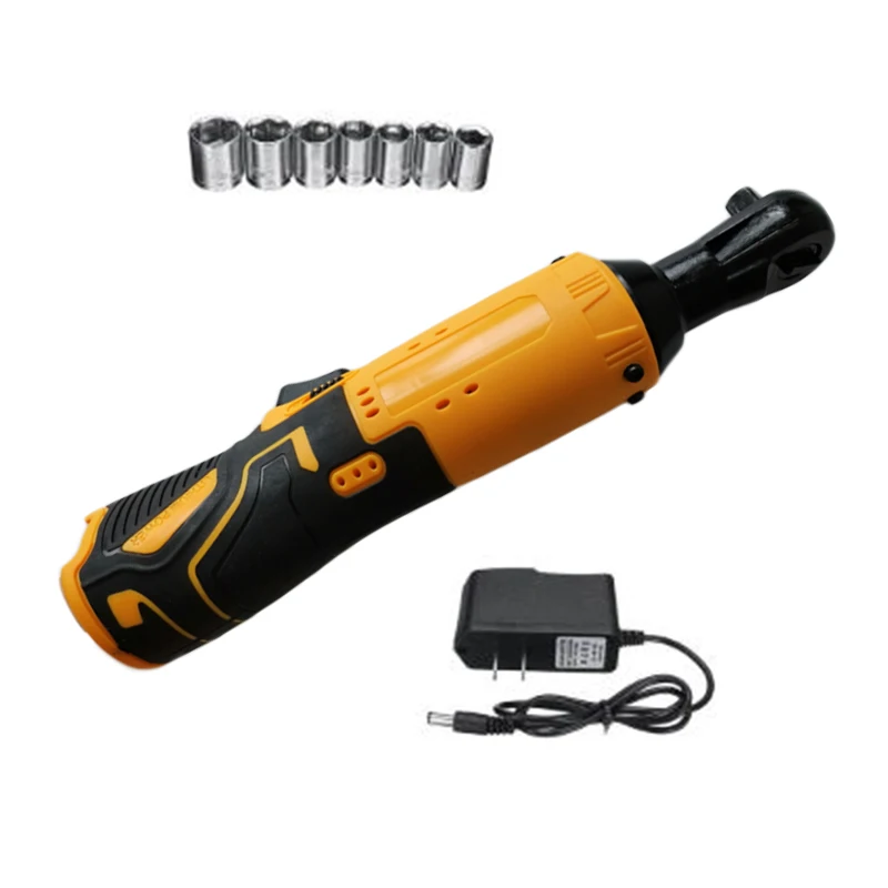 12V 45Nm Wireless Power Ratchet Wrench 3/8 Right Angle Spanner LED Work Light