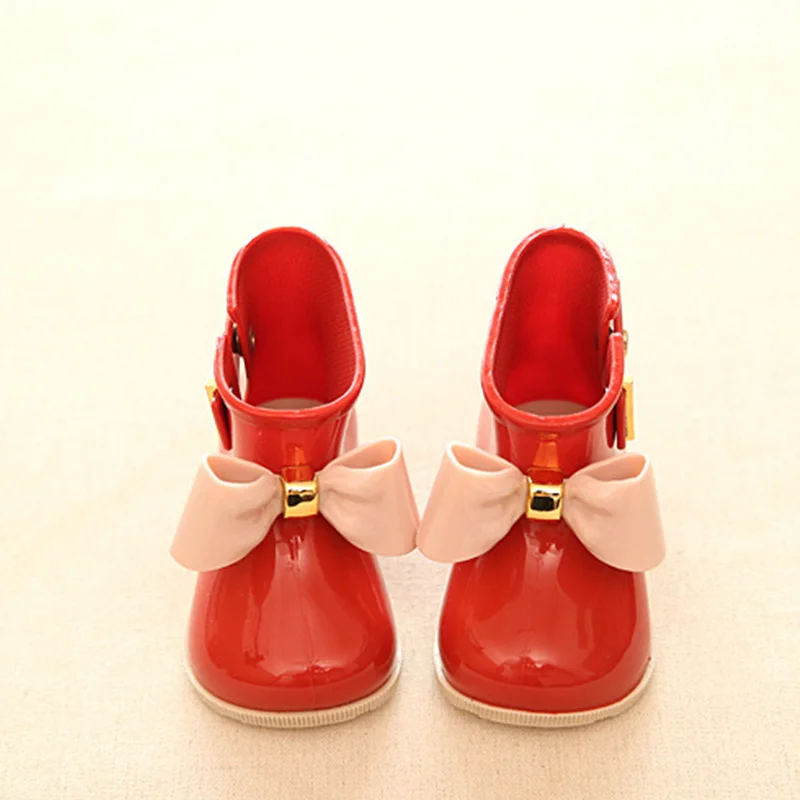 Резиновые сапоги для девочек; непромокаемая обувь для мальчиков; детские резиновые сапоги; резиновые галоши для детей 9-48 месяцев - Цвет: Красный