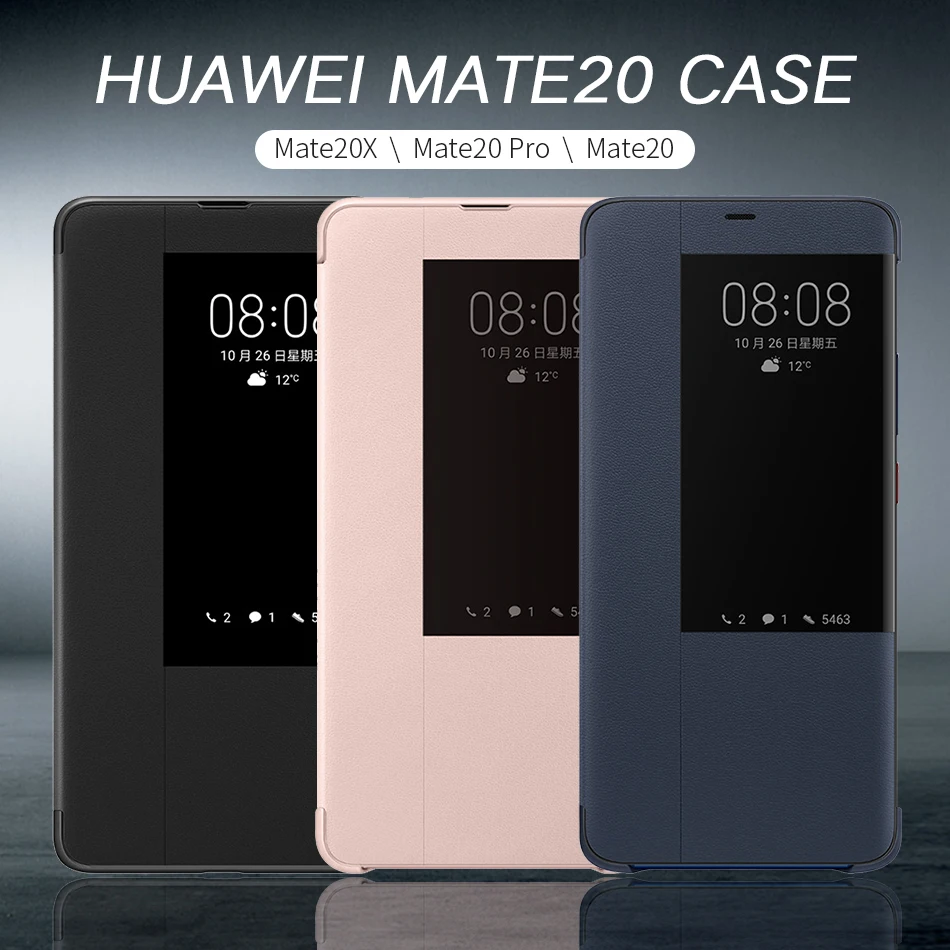 详情1Huawei Mate 20 X Pro Flip Case Cover Original Huawei Mate 20 case Smart Touch clear View Window PU Leather Luxury Protective