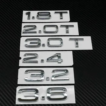 

Silver ABS 1.8 2.0 2.4 2.8 3.0 3.2 3.6 4.2 emblem car rear sticker for Audi SLINE A1 A3 A4 A5 A6 A7 Q3 Q5 Q7 TT RS