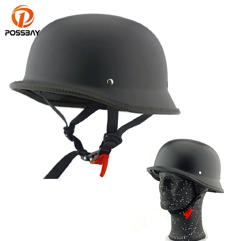 Мотоциклетный шлем POSSBAY в стиле ретро немецкий полулицевой для чоппера круизера